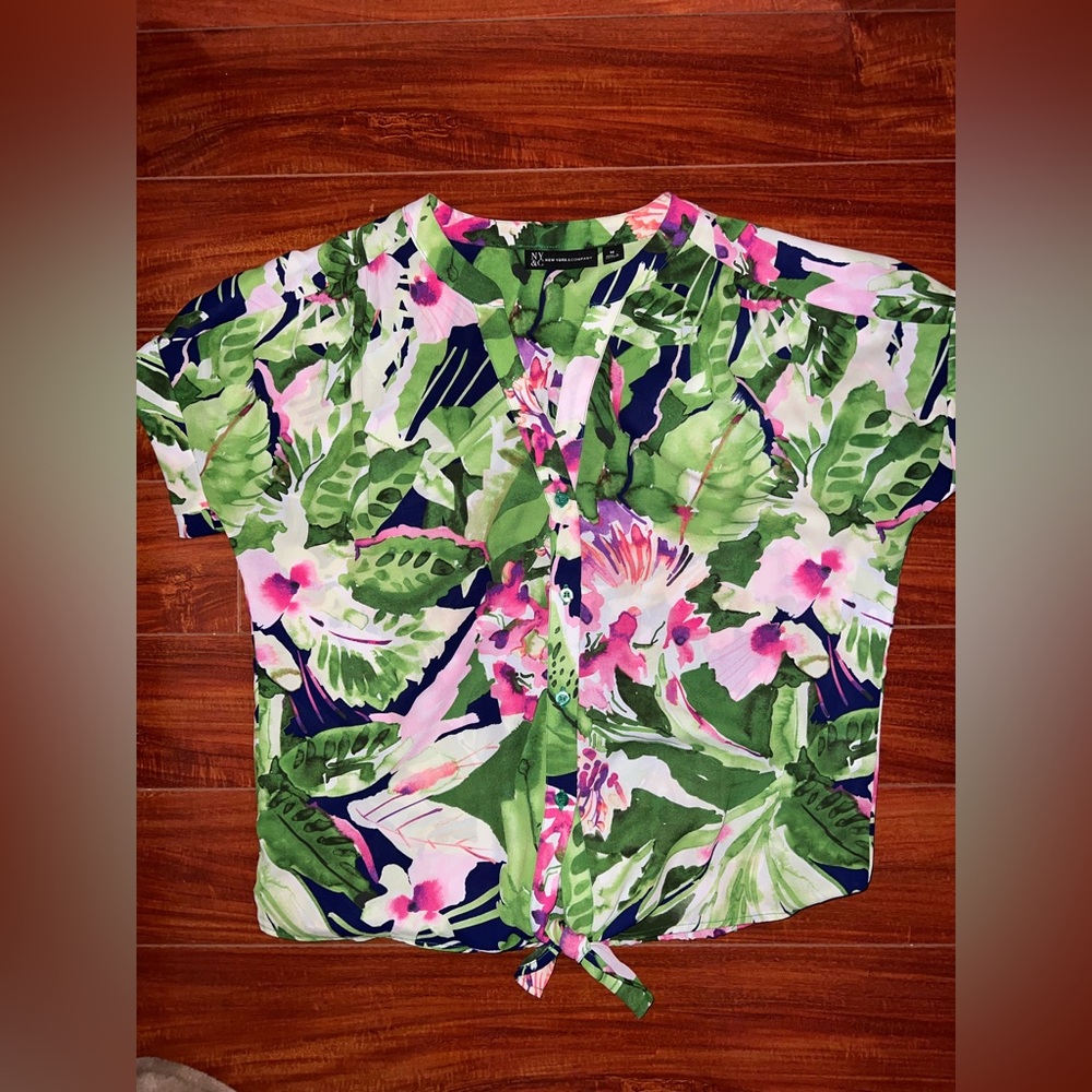 New York & Company Floral Blouse